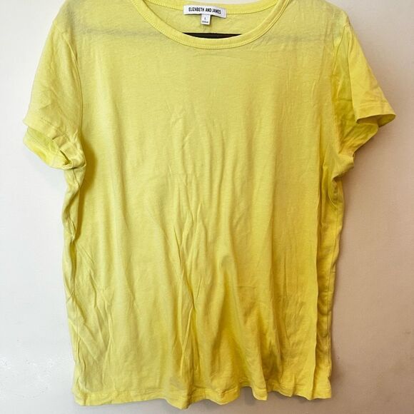 Elizabeth and James Yellow Short Sleeve T-Shirt Women’s Large - Picture 1 of 2